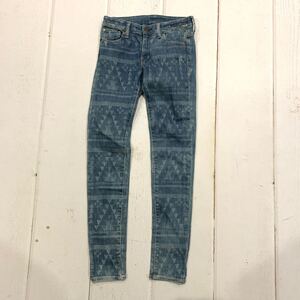 9▼都会のカジュアルウェア!! Denim&Supply Ralph Lauren ラルフローレン ネイティブ柄 ストレッチ スキニー デニムパンツ ジーンズ 29×30