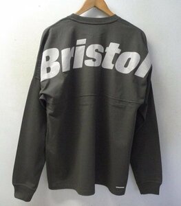 ◆ F.C.Real Bristol FCRB 24ss 新品タグ付 BIG LOGO L/S BAGGY TEE バック ビッグ　ロゴ バギー Tシャツ　サイズ Sカーキ系　fcrb-24008