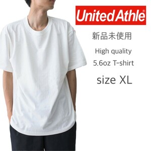 新品 ユナイテッドアスレ 5.6oz ハイクオリティー 半袖 Tシャツ ホワイト 白 XLサイズ United Athle 500101 High Quality T-shirt