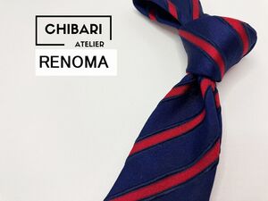 【超美品】RENOMA　レノマ　レジメンタル柄 ネクタイ 3本以上 送料無料 メンズ ネイビー　1104211