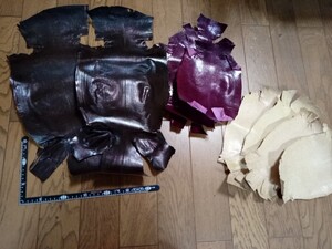 革はぎれ　牛　馬　豚など★新品爬虫類9枚