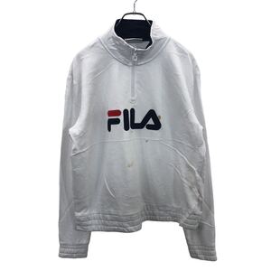 FILA ロゴスウェット XLサイズ フィラ ハーフジップスウェット ホワイト 古着卸 アメリカ仕入 t2211-3167