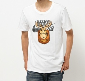 新品タグ付き Mサイズ 白 2015HOLIDAYモデル ナイキ NIKE SB スケートボーディング 角ウサギ Tシャツ JACKELOPE デッドストック