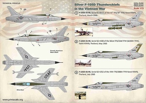 プリントスケール 72-352 1/72 F-105D サンダーチーフ ベトナム戦争