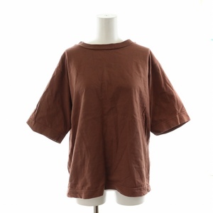 マーガレットハウエル MHL. 20SS NATURAL DYE LIGHT JERSEY Tシャツ カットソー 半袖 2 M 茶 ブラウン ワイン 5950168511