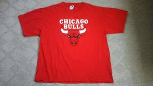 即決で送料無料 美品 majestic製 マジェスティック CHICAGOBULLS シカゴブルズ プリントＴシャツ XL / ビンテージ 90s~00s