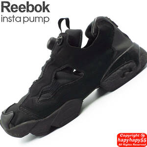 限定生産■Reebok INSTAPUMP FURY ZIP スニーカー トリプルブラック◆リーボック インスタ ポンプ フューリー ジップ レザー切り替え 革