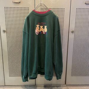 古着　ヴィンテージ　vintage sweat スウェット　トレーナー　ビックサイズ　ファンシー　ワンポイント　刺繍　