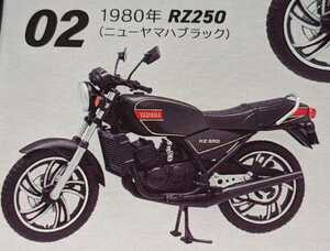 02.YAMAHA　1980年 RZ250 (ニューヤマハブラック)　ヴィンテージバイクキットVol.11　RZ250/350　1/24　ヤマハ　エフトイズ　F-toys