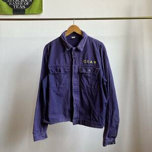 古着 Vintage Euro Work Jacket ユーロワークジャケット ユーロヴィンテージ 52 XL ネイビー　B279