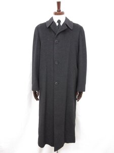 【CORNELIANI コルネリアーニ】カシミア×ウール 肉厚 マキシ丈 ステンカラーコート (メンズ) size46 チャコールグレー系 伊製□17MW3352□