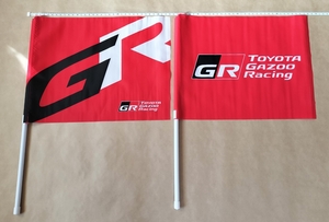 トヨタ TOYOTA GAZOO Racing フラッグ レッド 赤 WRC ラリー GR ガズーレーシング 2個セット