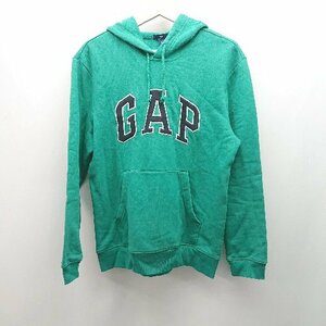 ◇ Gap ギャップ 冬物 裏起毛 厚手 ロゴ 長袖 トレーナー サイズS グリーン レディース E