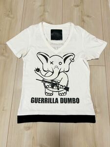 PHILIPP PLEIN HOMME V-NECK guerrillaDumboTシャツフィリップ・プレイン）メンズホワイト 半袖Tシャツ