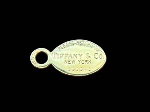 TIFFANY&Co. ティファニー オーバル タグ チャーム ペンダント トップ 925 アクセサリー ゴールド 限定品