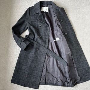 極美品/Lサイズ◎ MACKINTOSH マッキントッシュ ダブル チェスターコート ベルト グレンチェック 白タグ ロング トレンチ GM004-F アウター