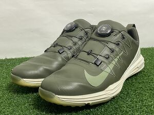 NIKE ナイキLUNARLON BOA ルナロン ボア 25.5cm カーキ モスグリーン メンズゴルフシューズ