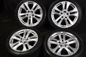 ★バリ山 225/45R17 メルセデスベンツ純正アルミ BRIDGESTONE TURANZA ER300 ラジアル 2018年製 4本セット ABCLKCクラス等