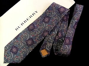 ♪今週の特売980円～♪1889♪状態並品【BURBERRY】バーバリー【ペイズリー 花 植物 柄】