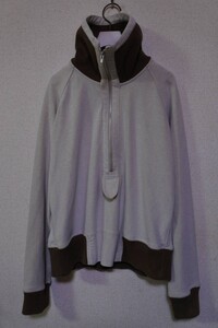 Jipijapa ヒピハパ ハイネック 変形 ハーフジップ ジャケット size 3 アイボリー×ブラウン 日本製