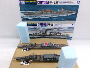 アオシマ 1/700 水上機母艦 千歳 & 特殊潜航艇母艦 千代田 プラモデル 完成品 (4122-813)