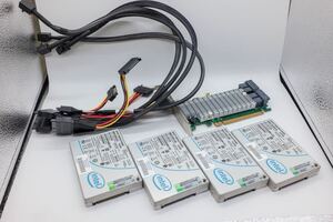 中古 Highpoint SSD7120 & intel SSD DC P4500 2TBx4 計8TB & U.2ケーブル4本セット