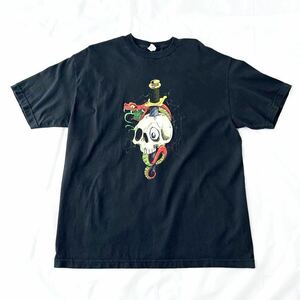 90s 00s JOHNNY LAW スカル スネーク ダガーナイフ スパイダー メキシコ製 Tシャツ XL ビッグサイズ ビンテージ （ 90年代 00年代 タトゥー