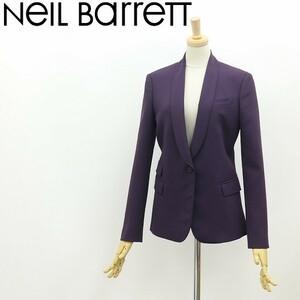 ◆Neil Barrett ニール バレット MASCULINE FIT ショールカラー 1釦 ジャケット ダークパープル 38