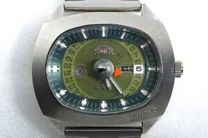 E12 ORIENT AUTOMATIC 緑文字盤 ERAH-C1 CS 770815 QK7832 オリエント 動作未確認 USED品 小傷あり スリースター レトロウォッチ ブランド