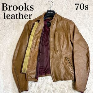 希少 Brooks Leather ブルックス シングルレザージャケット 本革 ライダース