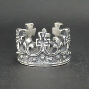 新品同様 美品 ROYAL ORDER LARGE CROWN RING ロイヤルオーダー ラージクラウンリング シルバー925 14号 SR15 8.6g 参考上代 66,000円 箱