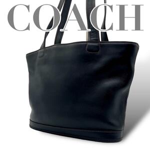 coach コーチ オールレザー 黒 トートバッグ グラブマンレザー s38