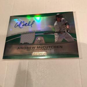 Andrew Mccutchen RC 2010 Bowman Platinum Patch auto Green /199