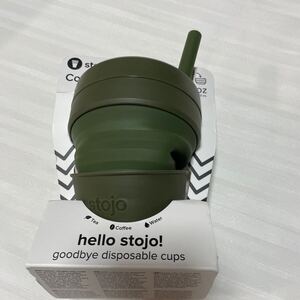 送料無料　アメリカ製品　未使用品　傷あり　Stojo biggie 16oz/470ml moss モス ストージョ　エコなタンブラー　