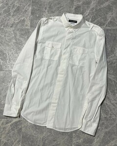 DOLCE&GABBANA Sicilia Military Shirts ドルチェアンドガッバーナ ドルガバ シチリア ミリタリー ポケット コットン 長袖 シャツ 38 白