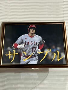 大谷翔平　A4写真　他にも多数出品していますので是非ご覧下さい！　ホームラン後のダイヤモンド一周写真　フレームカラーピンクゴールド