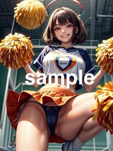 360 AI Girlsオリジナル美少女 コスプレアート A4ポスター イラスト 高画質 光沢紙 セクシー セーラー服 下着 パンティ チアリーダー