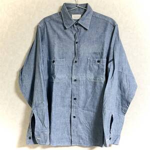 古着　US NAVY / USN　SANFORIZED 100% COTTON　シャンブレーシャツ/６０ｓ/７０ｓ　　サイズMくらい 　　　M119