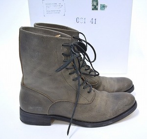 SAK （サク） Lace-up Boots Carf レースアップ ブーツ 編み上げ 41 BROWN KHAKI RYUSAKU HIRUMA レザー 本革 昼間 カーフ GUIDI