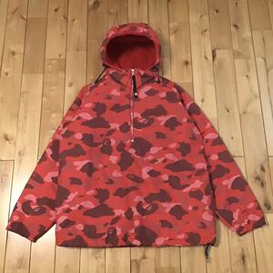 Pharrell camo ハーフジップ パーカー ジャケット Sサイズ a bathing ape BAPE half zip hoodie jacket red camo エイプ ベイプ 迷彩 i3al