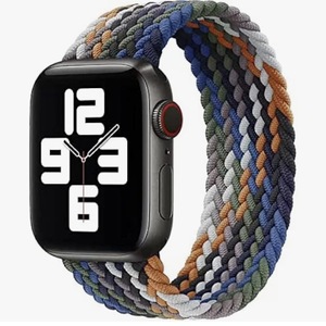 コンパチブル Apple Watch用 バンド ブレイデッドソロループ ナイロン素材 通気性 頑丈 防汗編組バンド アップルウォッチ 38/40/41mm