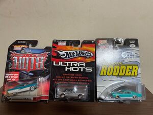 未使用品　ホットウィール 1/64 HOT WHEELS Custom RODDER ’64BUICK RIVIERA ULTRA HOTS ’65MUSTANG ’56MERC No.14 3台まとめ売り