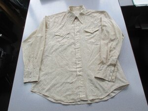 Z5306送料無料【ヴィンテージ 70s TEXSON WESTERN WEAR byアメリカ製:L】長袖ウエスタンシャツ メンズ