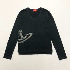 ●Vivienne Westwood RED LABEL ヴィヴィアンウエストウッド レッドレーベル 長袖Tシャツ オリゾンティ ブラック size3 レディース 0.2kg●