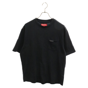 SUPREME シュプリーム 24SS S/S POCKET TEE ロゴ刺繍 半袖ポケットTシャツ カットソー ブラック