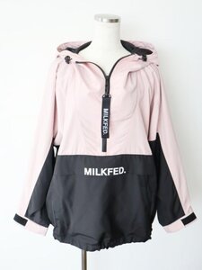 【送料込】MILKFED.　ミルクフェド　ポリエステル素材　マウンテンパーカー　Mサイズ　くすみピンク・ブラック　裏地あり　可愛い　6445988