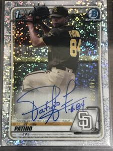 【Luis Patino】2020 Bowman Chrome 1st Prospects Auto Speckle Refractor /299！Padres！