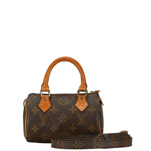 ルイ ヴィトン モノグラム ミニ スピーディ ハンドバック ショルダーバッグ 2WAY M41534 ブラウン PVC レザー LOUIS VUITTON 【中古】