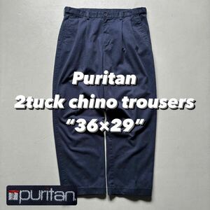 Puritan 2tuck chino trousers “36×29” ピューリタン 2タック チノトラウザーズ チノパン 紺 ネイビー 古着 ボトムス 90s スラックス