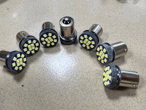 12V車〜24V車まで S25 LED 12連smd 3030チップ仕様　シングル ホワイト 5個セットバイク　軽自動車　乗用車　トラック　バス　ダンプ　重機